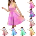 thumbnail image 1 of Tranfacy Robes d'Été pour Ados Mode Sans Manches Extensible Uni Ligne A Tournoyante Patineuse École Récital Robe pour Préados, 1 of 6