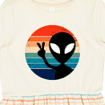 thumbnail image 4 of Inktastic Retro Alien Girls Toddler Dress, 4 of 5
