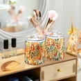thumbnail image 3 of Yayeee 4 Pack Qtip Holder Bathroom Cotton Swab Canister with Lid Clear Dispenser Set, Orange Autumn Leaves, 3 of 6