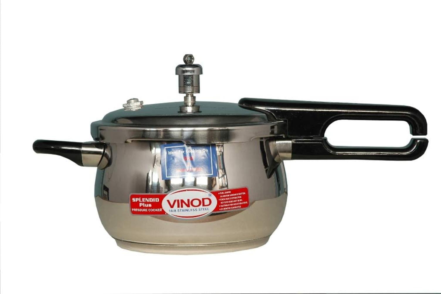 Vinod Splendid Plus Handi Stainless Steel Pressure Cooker, 2.64 Quart