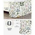 thumbnail image 3 of Colored Plant Bed Skirt California King Size 18" Drop Flowers Leaf Butterfly Ruffled Wrap Around Bed Skirts Adjustable Elastic Bedskirt Dust Ruffle for California King Size Bed, 3 of 7