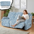 thumbnail image 4 of ZIATUBLES 8 PCS Recliner Sofa Covers Stretch Reclining Couch Covers for 3 Cushion Recliner Chair Slipcovers Furniture Protector Soft Washable Living Room Decor Accessories, Floral Blue, 4 of 9