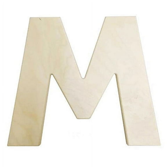 Large Unfinished Wood Letter: M - 12 inches