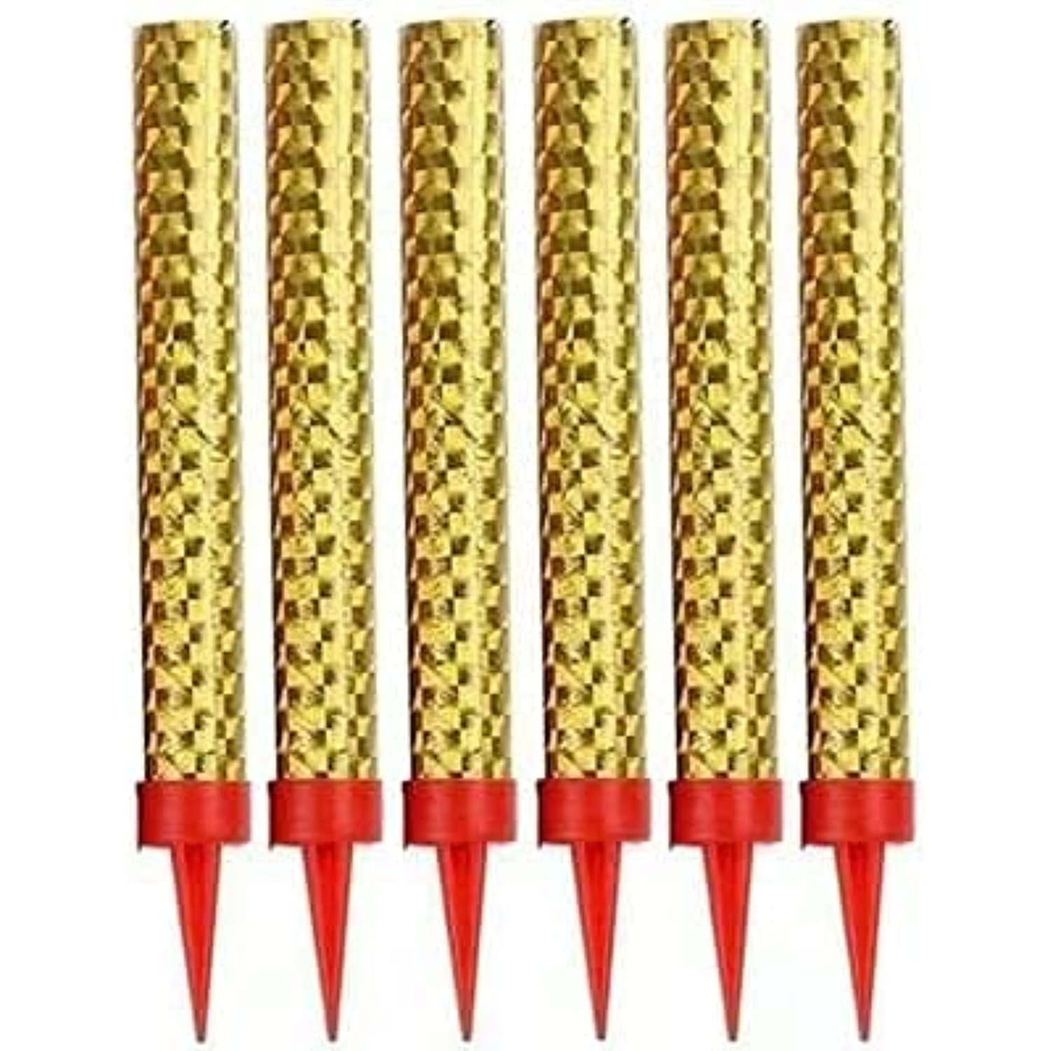 Gold Sparkler Birthday Candle, Great for Birthday Cakes, Weddings, Bottle Service and Restaurants - 6 Pack