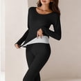thumbnail image 5 of QSAWXQZ Women's 2PC Thermal Long Underwear Top and Leggings Set Crew Neck Long Sleeve Fleece Lined Stretch Winter Lightweight Base Layer 3XL, 5 of 8
