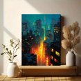 thumbnail image 6 of Night Seoul Skyline Abstract Canvas Art, South Korea Cityscape Home Wall Decor, 6 of 8