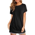 thumbnail image 2 of Langwyqu Summer Short Sleeved Women Crewneck Casual Basic T-Shirt, 2 of 5