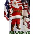 thumbnail image 4 of American Flag & Santa & Snowman Pattern Men's Summer Short Sleeve Lapel Shirt, Christmas Themed Men's Top, 4 of 5