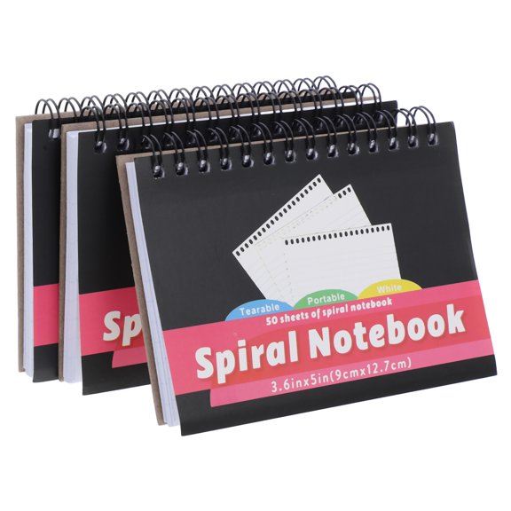 Dayesque 3-Pack Mini Spiral Notebooks, Pocket-Sized 50 Planner Books for Note Taking, School, and Learning