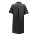 thumbnail image 5 of SnnmBlm Women's Plus Size Summer Dress Solid Color Casual Denim Dress Short Casual Denim Dress Sun Dresses 2024 Gray 3XL, 5 of 5