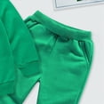 thumbnail image 4 of Ulanda Kids Sweatsuits Basic Cotton Crewneck Sweatshirt and Jogger Sweatpants Toddler Girls Boys 2 Piece Tracksuit for 0-13 Years (Green, 5-6 Years), 4 of 4
