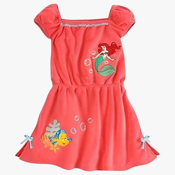 Disney Store Princess The Little Mermaid Ariel Girl Swimsuit Cover Up Size 7/8