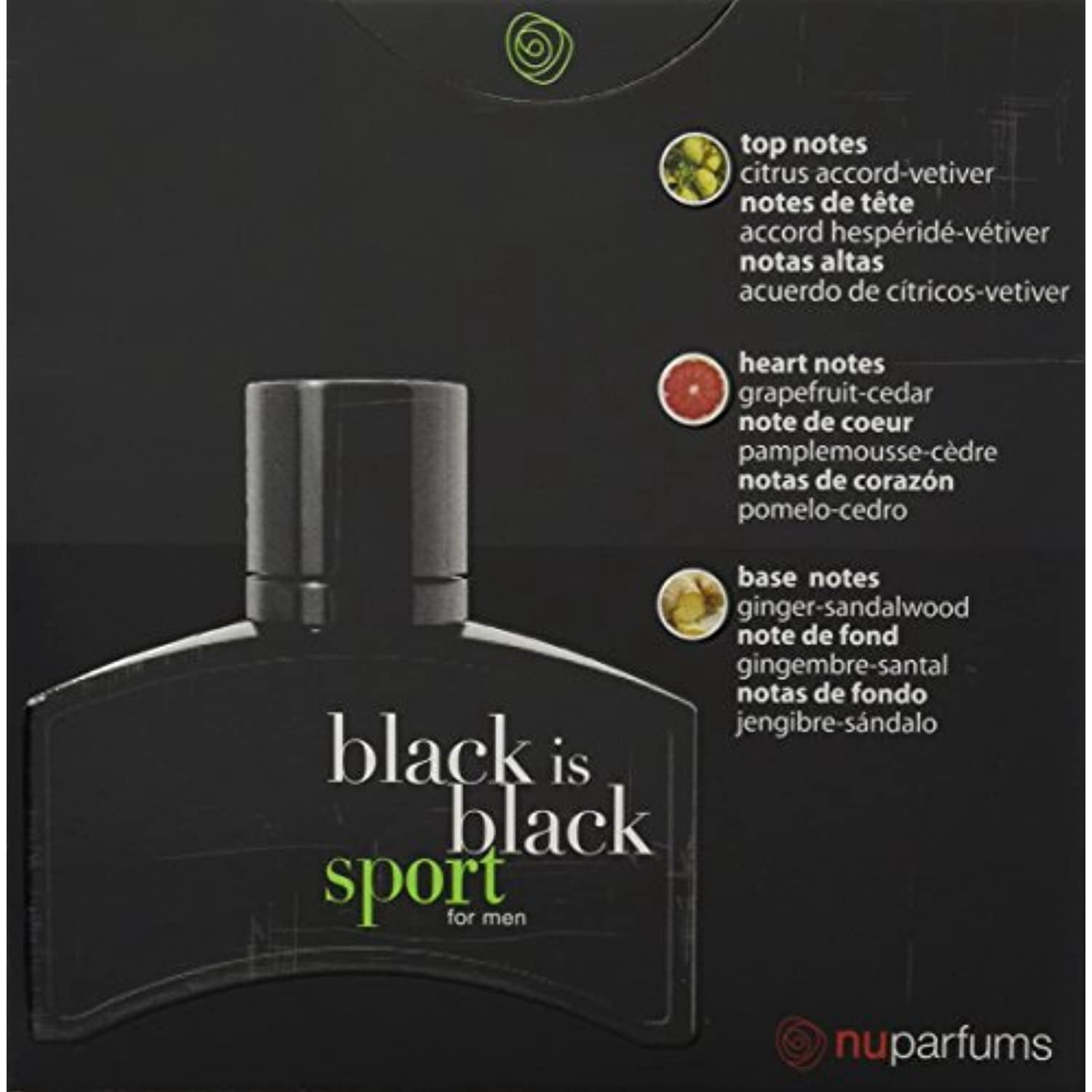 Black Is Black Sport by Nuparfums for Men - 3.4 oz EDT Spray