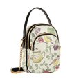 thumbnail image 7 of FORMRS Crossbody Bag for Women Quilted Travel Shoulder Cell Phone Purse with Chain Strap Handbag, Purple Birds Teapots, 7 of 7