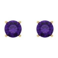 thumbnail image 3 of Clara Pucci 0.2Ct Natural Amethyst Round Cut VVS1 Screw Back Stud 14k Solid hypoallergenic Gold Designer Earrings For February, 3 of 7