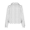 thumbnail image 5 of VEKDONE Polka Dot Print Sweatshirts for Women Raglan Long Sleeve Zipper Stand Neck Cropped Sweatshirt Casual Loose Fit Lightweight Thin Fleece Pullover Tops, 5 of 5