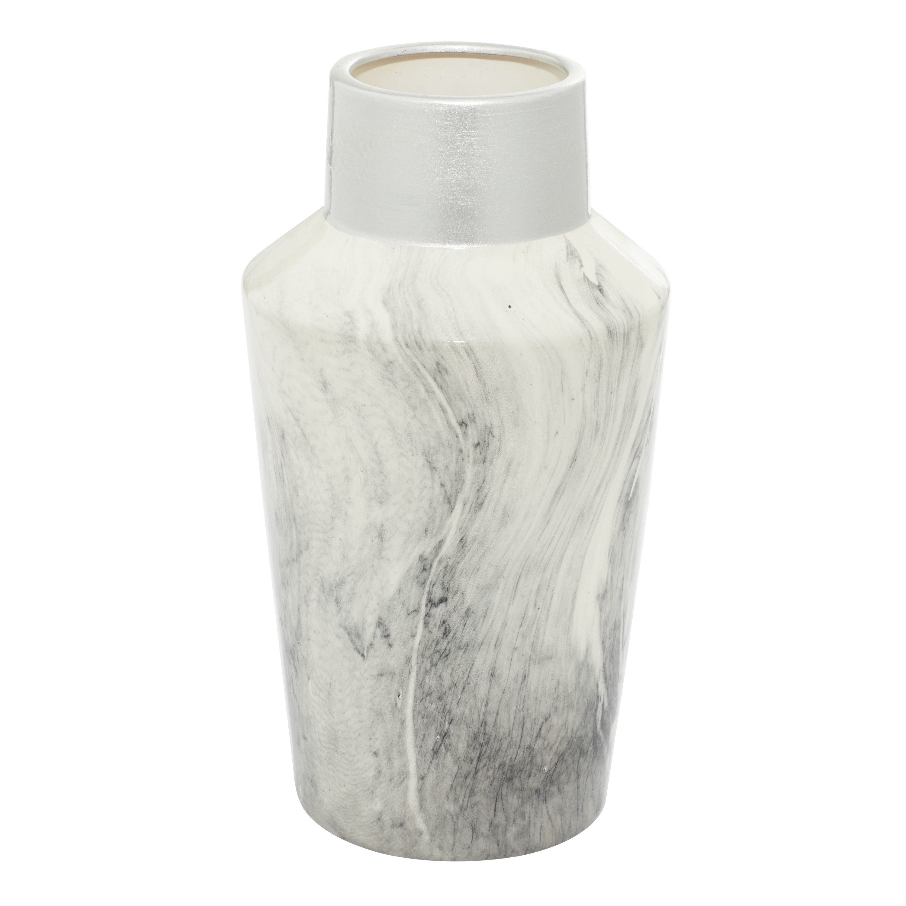 DecMode 14" Faux Marble Gray Ceramic Vase - image 5 of 6