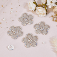 thumbnail image 5 of 4Pcs Flower Cloth Patches Glass Beaded Appliques Stick On Patch with Rhinestone Costume Accessories Clear AB 54.5x55x4mm for DIY, 5 of 6