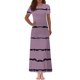 thumbnail image 2 of Vestido Corto de Verano de la Moda de las Mujeres Impreso de Manga Corta Cuello Redondo Tobillo de Longitud Vestido Casual, 2 of 6