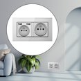 thumbnail image 1 of Wall Outlet,2.1A USB Wall Outlet Charger 16A socket,receptacle Plug Electrical USB Outlet port,Charging Power Outlet with USB Ports panel,French Electrical Sockets Dual USB Charger Gray perfecl Toma de pared, 1 of 8