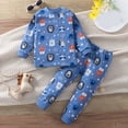 thumbnail image 2 of TOWED22 Boys Prints Pajamas 2 Pieces Long Sleeve Jammies Set Toddler Pjs Fall Winter Sleepwear 6-12 Months 12-24 Months 2t 3t 4t 5t 6t 7t 8t 9t Children,Sky Blue,5-6 Y, 2 of 4