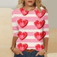 thumbnail image 2 of Womens Tops Plus Size Tee Gradient Heart Print Tshirts for Valentines Day Holiday Cute Top Outfits, 2 of 5