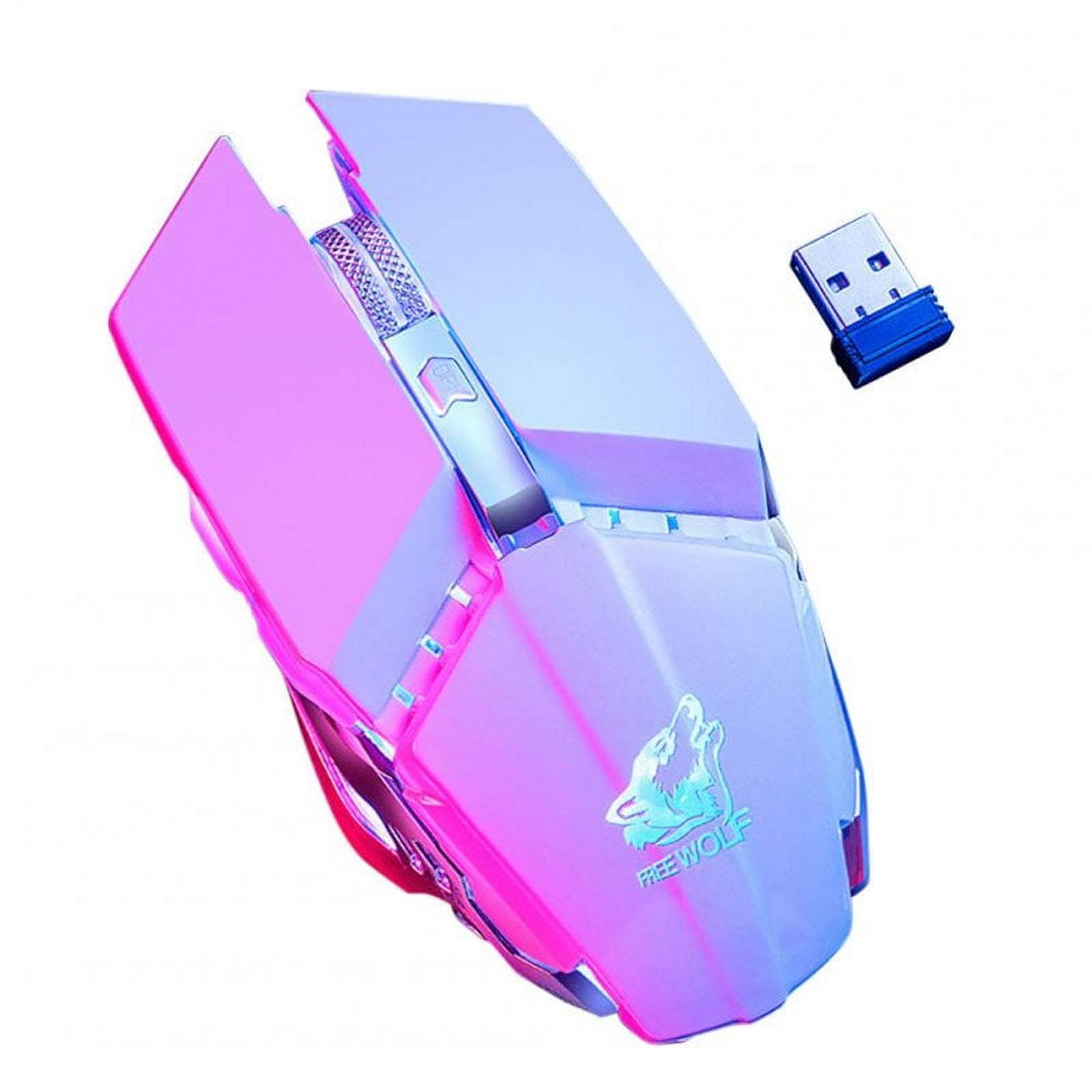 Ergonomic Wireless Mouse 2.4G 2400DPI Optical Gaming Mouse for Laptop Computer white