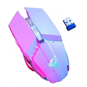 Ergonomic Wireless Mouse 2.4G 2400DPI Optical Gaming Mouse for Laptop Computer white