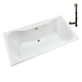 thumbnail image 4 of Streamline N-4480-769-BGL 66 in. x 34 in. Acrylic Soaking Drop-In Bathtub in Glossy White, With External Drain in Brushed Gold, 4 of 15
