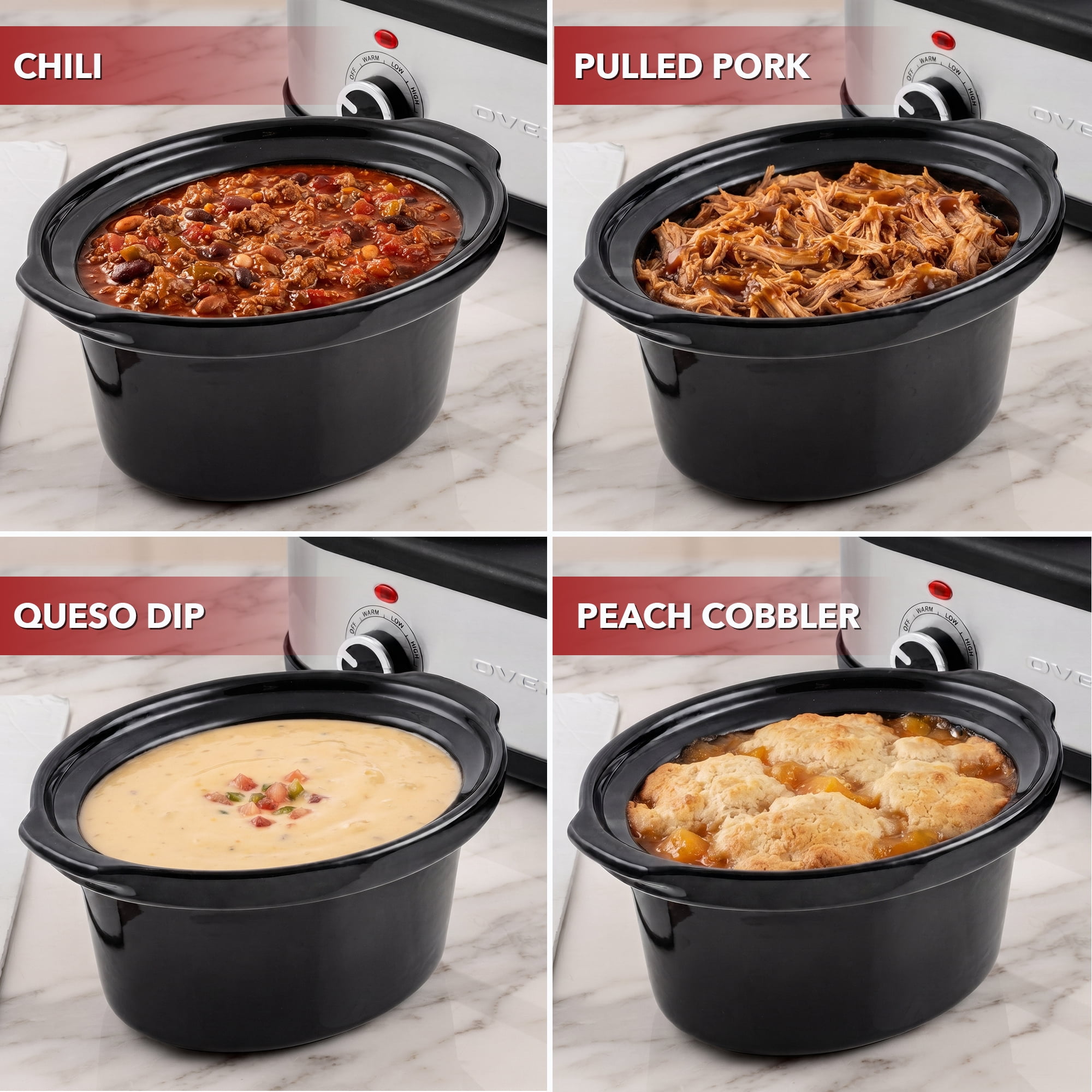 OVENTE Electric Triple Slow Cooker, 4.5Qt Buffet Server, Silver SLO315CBR | 300W Three 1.5Qt Pots, Adjustable Heat Settings, Easy to Monitor & Clean, Perfect for Entertaining, Portable Buffet Server