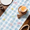 thumbnail image 3 of Blue Easter Table Runner 60 Inches, Spring Easter Bunny Eggs Floral Buffalo Plaid Bed Runner Dresser Scarves Tabletop for Indoor Outdoor Parties/Ceremony/Banquet, 13" x 60", 3 of 8