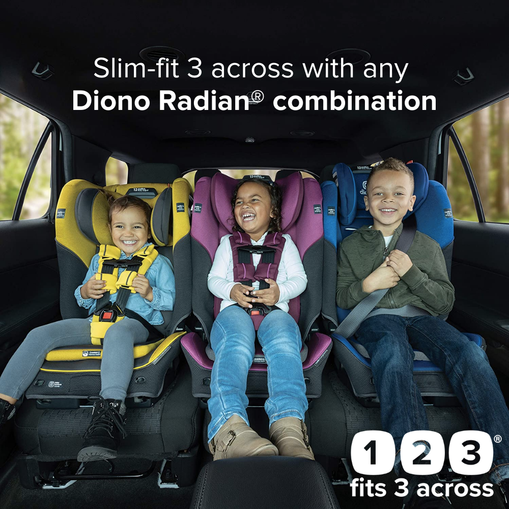 Diono Radian 3QX SafePlus All-in-One Convertible Car Seat, Slim Fit 3 Across, Yellow - image 3 of 10