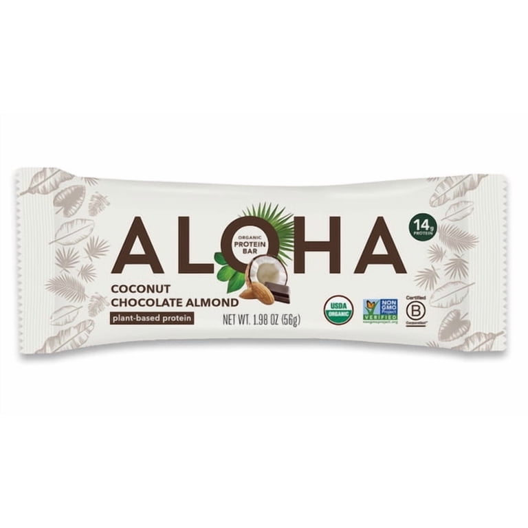 ALOHA Plant Based Coconut Chocolate Almond Protein Bar, 12ct