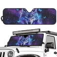 thumbnail image 2 of Yuyamidu Wolf Windshield Sun Shade for Wrangler Rubicon Sahara TJ JK JKU 2 & 4 Door-Blocks UV Rays Sun Visor Purple Galaxy Car Sun Shade Keep Your Vehicle Cool, 2 of 7