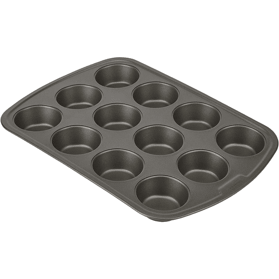 Everyday Nonstick Steel Muffin Pan, 12 cup, Gray