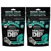 Teaza Herbal Energy Pouches Tobacco Free Nicotine Free, Smokeless Alternative Snuff Healthy Chewing Dipping Alternative, Wintergreen Chill (2 Pack) Tobacco Free Dip No Caffeine Refreshing Cool Flavor