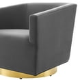 thumbnail image 3 of Armchair Accent Swivel Chair, Velvet, Gold Grey Gray, Modern Contemporary Urban Design, Living Lounge Room Hotel Lobby Hospitality, 3 of 8