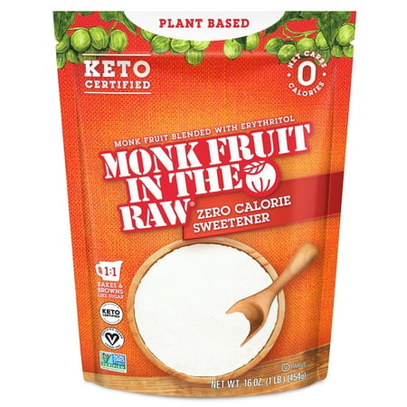 Monk Fruit In The Raw Zero Calorie Sweetener  Sugar Substitute  16 oz