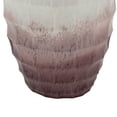 thumbnail image 3 of 12 Inches Geometric Textured Glass Vase, White and Brown - Saltoro Sherpi, 3 of 4