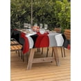 thumbnail image 3 of Outdoor Table Cloth with Umbrella Hole and Zipper, Red Black Ombre Waterproof Rectangle Tablecloth 54"x80", Modern Geometric Moire Abstract Art Washable Table Cover for Outside Party Patio Picnic, 3 of 8