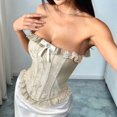 thumbnail image 2 of Women'S Bustier Tops Lace Bustier Tie Waist Shaper Tank Top  S, 2 of 8