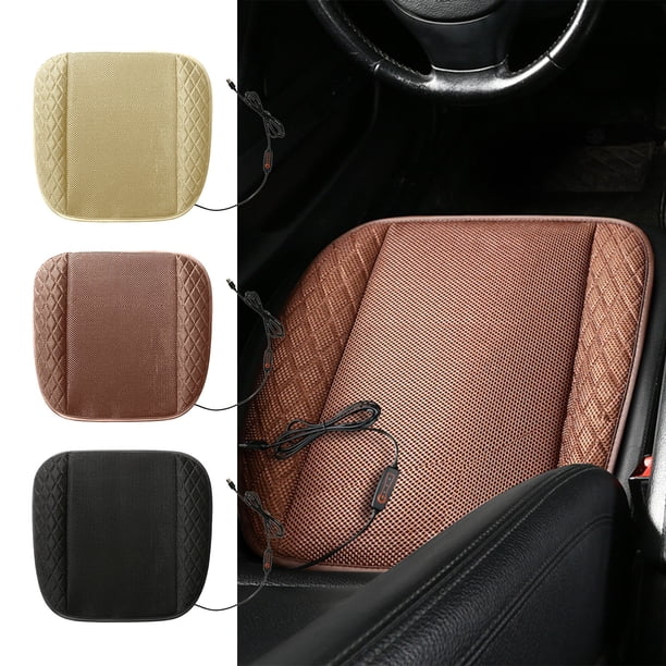 Cojín de asiento con ventilación USB - Ventilador de refrigeración de 3 velocidades con malla 3D, ajuste universal para hogar y oficina, 48x45cm (negro/beige/café)