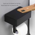 thumbnail image 4 of Soporte para papel higiénico con estante, soporte para papel higiénico de acero inoxidable montado en la pared, soporte para toallas de papel con almacenamiento de toallitas húmedas, color negro, 4 of 5