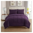 thumbnail image 2 of 7 Piece Comforter Set Bag Solid Color All Season Soft Down Alternative Blanket & Luxurious Microfiber Bed Sheets, Purple, Full, 2 of 2