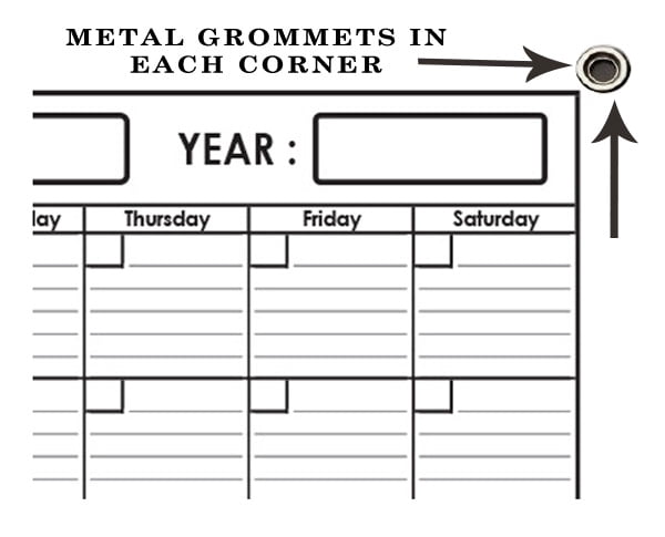 24" x 36" Erasable Undated One Month Laminated Wall Calendar Monthly Planner Blank Reusable Perfect for Organizing Home Office Academic Schedules w/ FREE ERASE MARKER