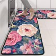 thumbnail image 2 of Kitchen Rugs Sets Of 2,Pioneer Flower Floral Print Pattern Anti Fatigue Kitchen Mat Rugs Non Slip Washable,Decorative Kitchen Floor Mats for Kitchen,Sink,Laundry,17"x47"+17"x47", 2 of 5