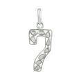 thumbnail image 3 of Personalized 7 Number Necklace 0.35 Ctw Natural Polki Diamond 925 Silver Pendant, 3 of 5