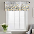thumbnail image 2 of Spring Floral Window Valance for Kitchen, Watercolor White Flowers Gray White Plaid Rod Pocket Short Curtain for Small Windows, Light Filtering Decorative Valance, 42 x 18 Inch, 1 Panel, 2 of 9