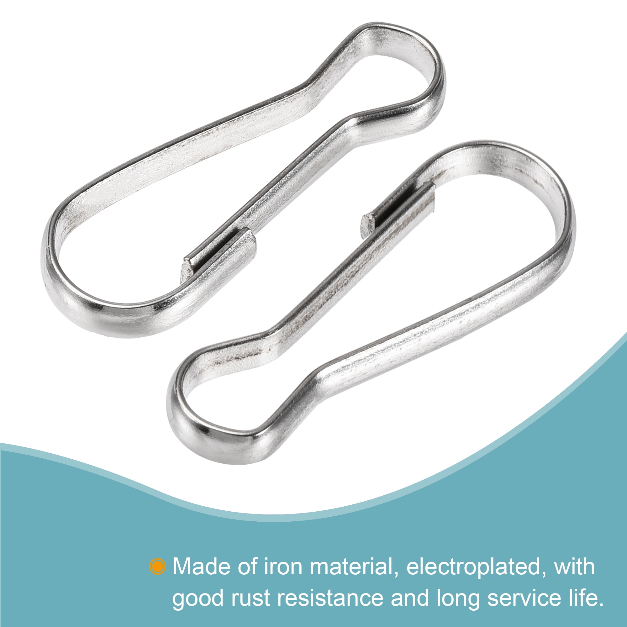 Uxcell Spring Hooks Snap Clip Hooks 32x11.5x3mm Iron Silver Tone 100Pack