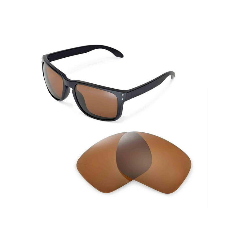 Walleva Brown Polarized Replacement Lenses for Oakley Holbrook Sunglasses